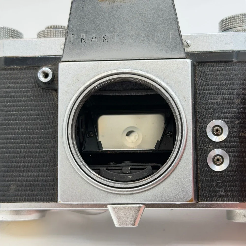 Vintage Praktica IV F 35mm SLR Film Camera Body Only Silver Black AS-IS Repair